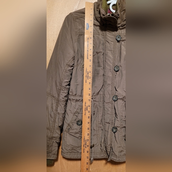 American Eagle Brown Anorak Coat with Quilted Lined inside Medium - Picture 7 of 7